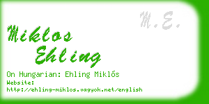 miklos ehling business card