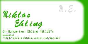 miklos ehling business card